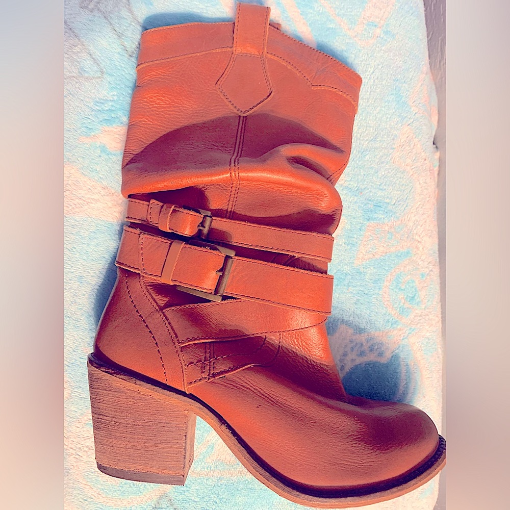 Slouchy Leather Boho Cowboy Boots